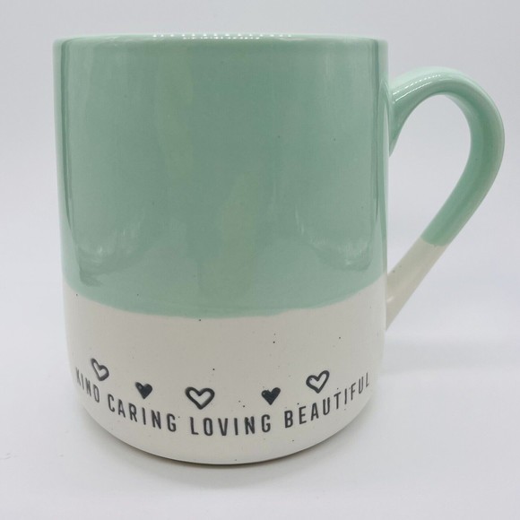 Sheffield Home Large Coffee Mug Tea Cup Green Caring Loving Beautiful Mint - Picture 1 of 4